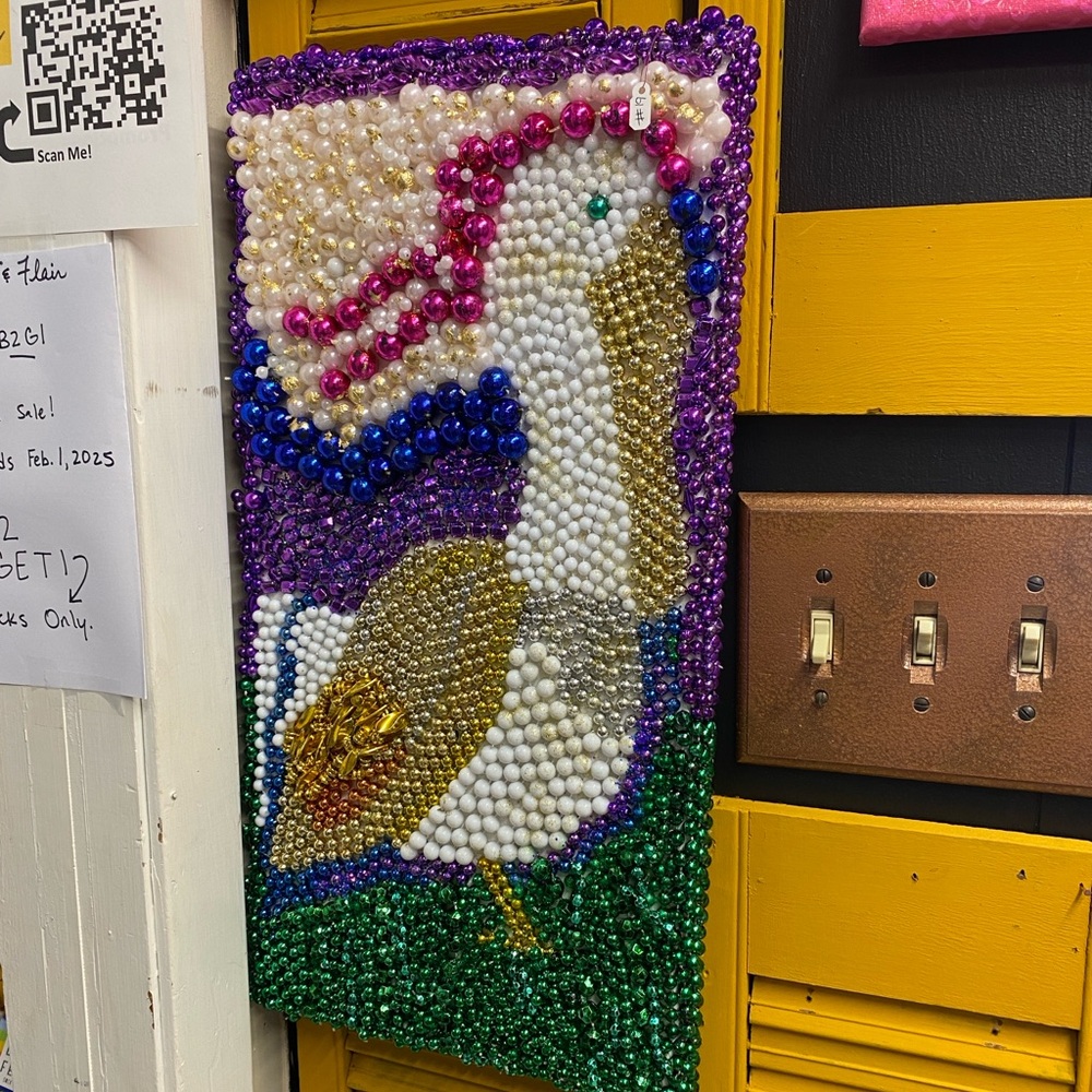 Colorful Beaded Bird Art